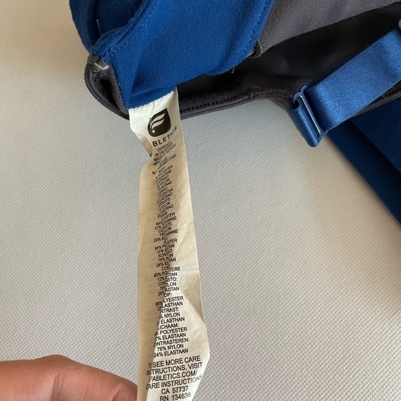 Fabletics Small Sports Bra Adjustable Straps Mesh Sweetheart Neckline Gray Blue - Picture 4 of 4